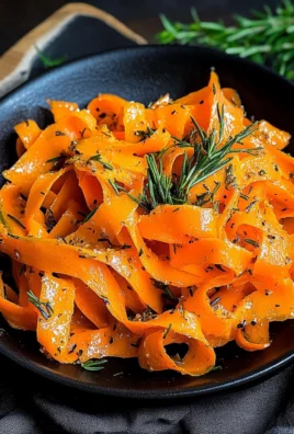 Carrot Ribbons in Rosemary Butter Sauce