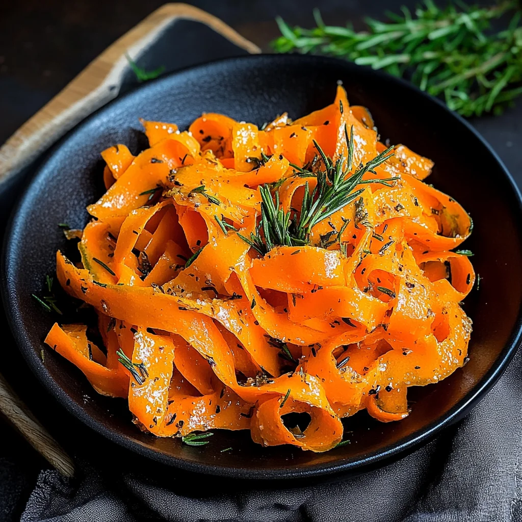 Carrot Ribbons in Rosemary Butter Sauce