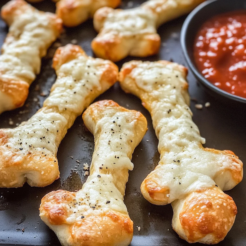 Cheesy Halloween Breadstick Bones