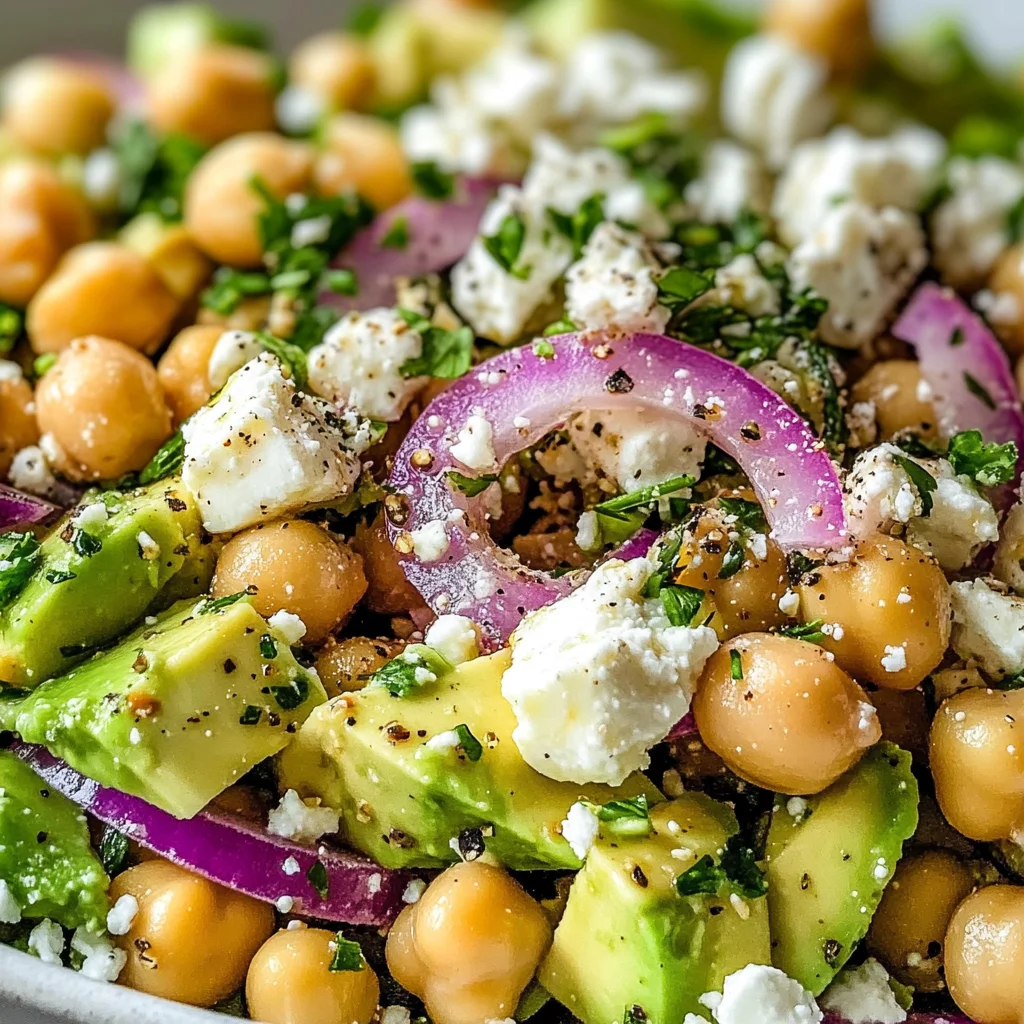 Chickpea Feta Avocado Salad