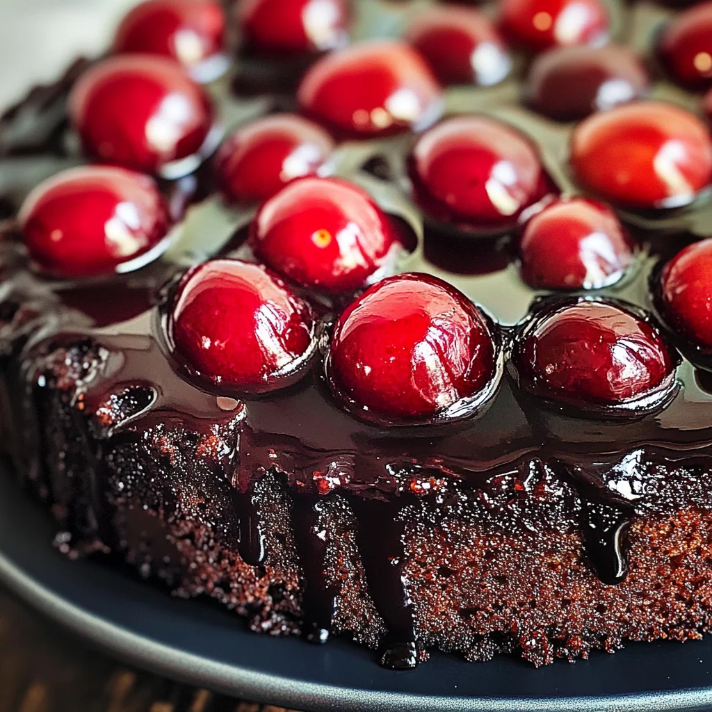 Chocolate Cherry Upside Down Cake