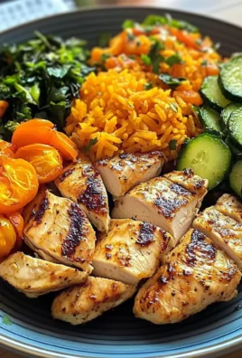 Colorful Chicken Veggie Plate with Carrot Rice & Salad
