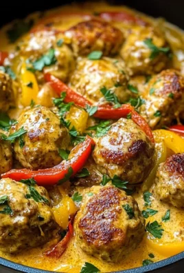 Creamy Bell Pepper Chicken Meatballs