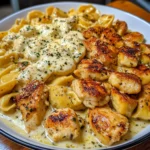 Creamy Chicken Tortellini with Mozzarella Garlic Sauce