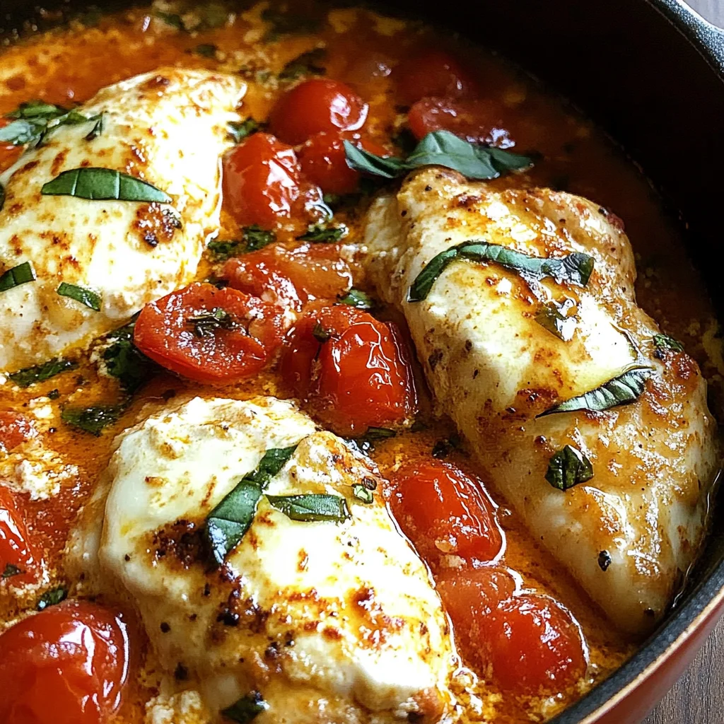 Garlic Tomato Chicken with Mozzarella
