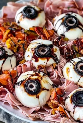 Halloween Antipasto Eyeballs Appetizer