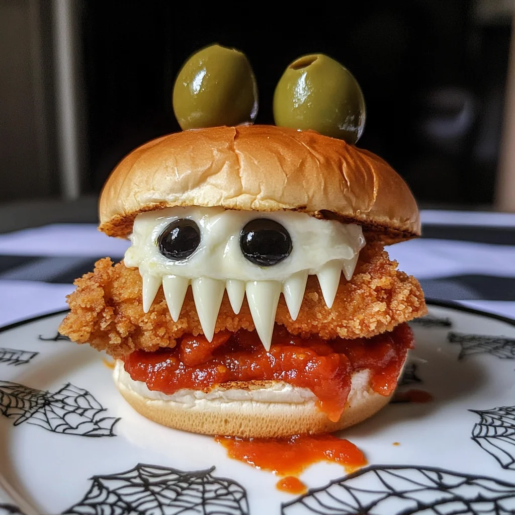 Halloween Chicken Parm Sliders