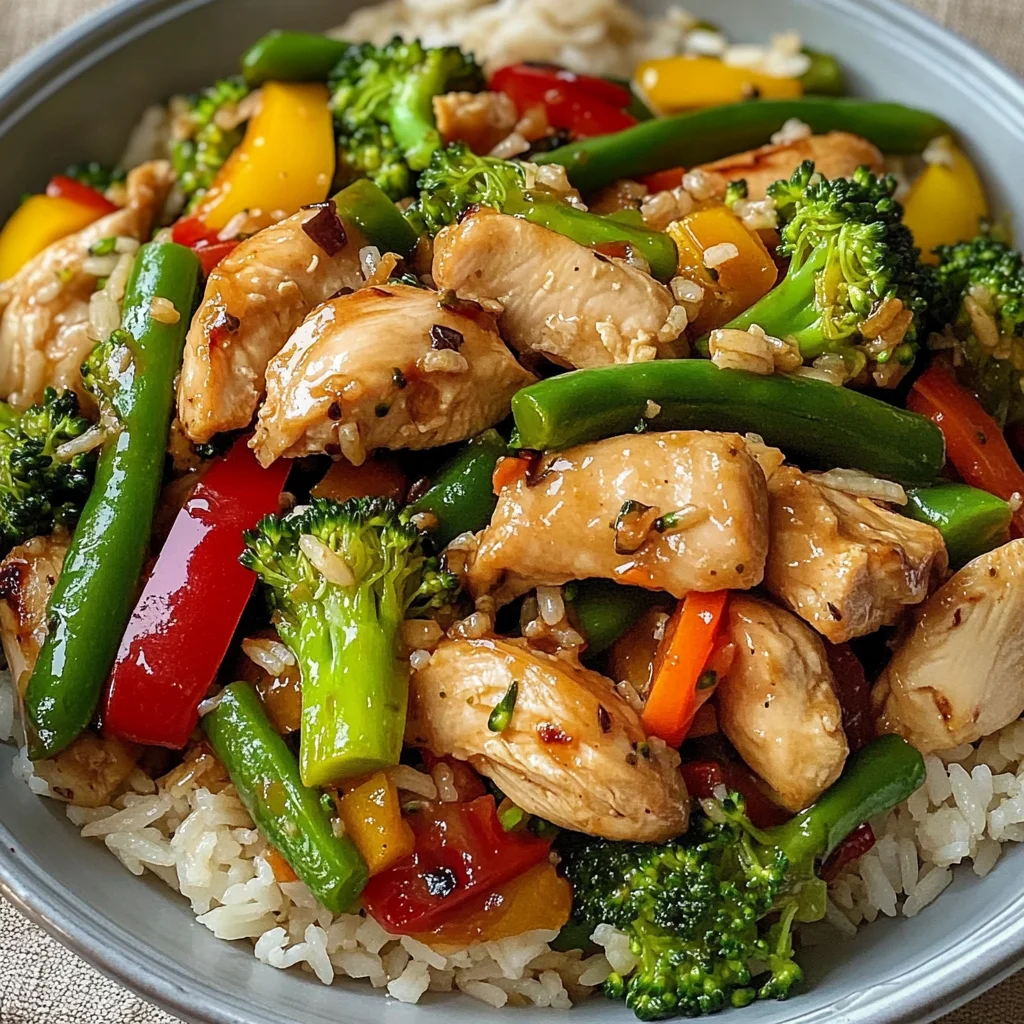 Healthy Chicken and Veggie Stir-Fry with Mixed Rice
