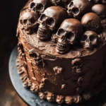 High Altitude Ginger Chocolate Skull Cake for Halloween