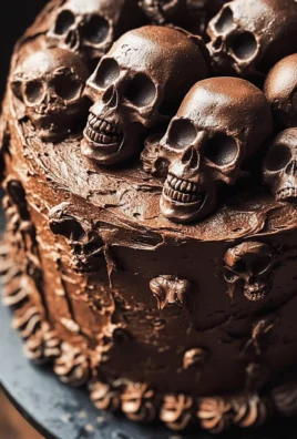 High Altitude Ginger Chocolate Skull Cake for Halloween