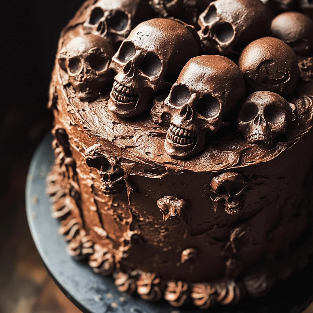 High Altitude Ginger Chocolate Skull Cake for Halloween