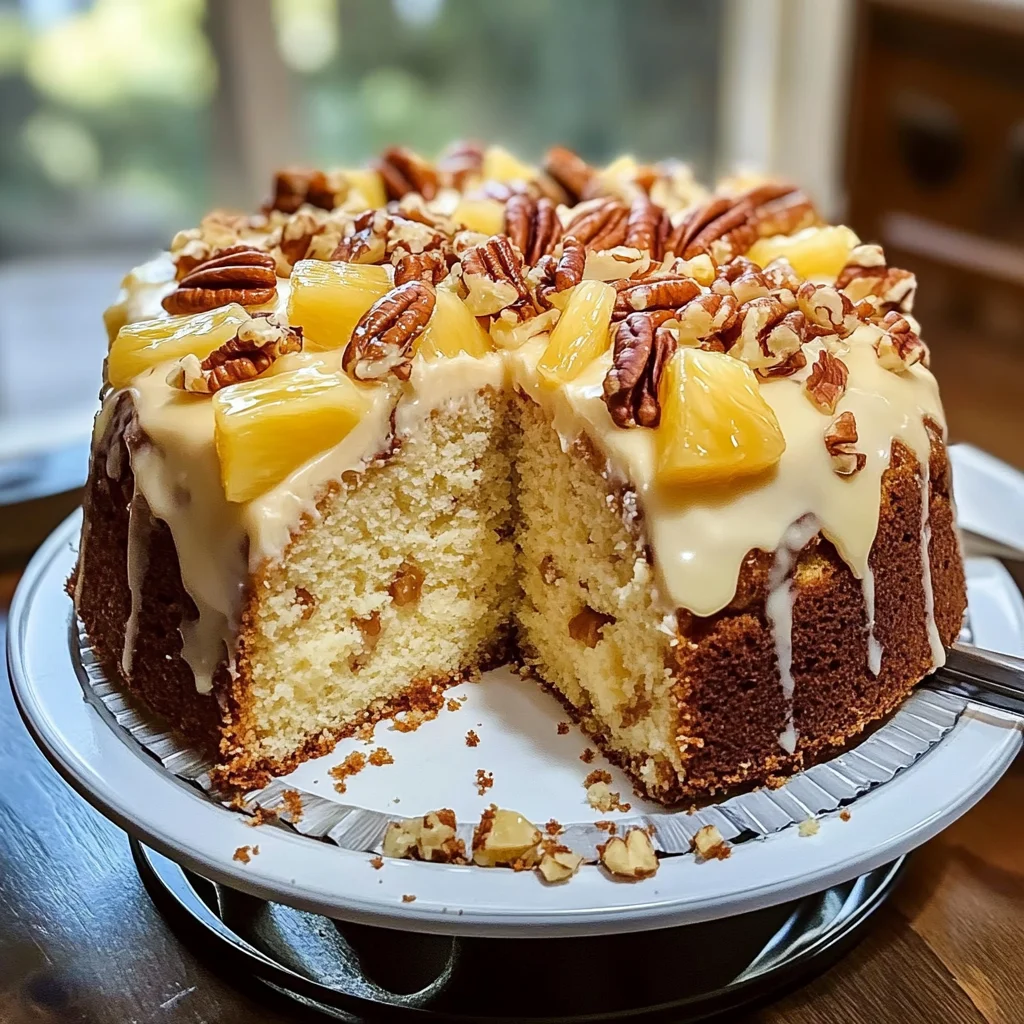 Pineapple Pecan Cream Cheese Pound Cake