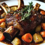 Red Wine Braised Lamb Shank with Root Vegetables