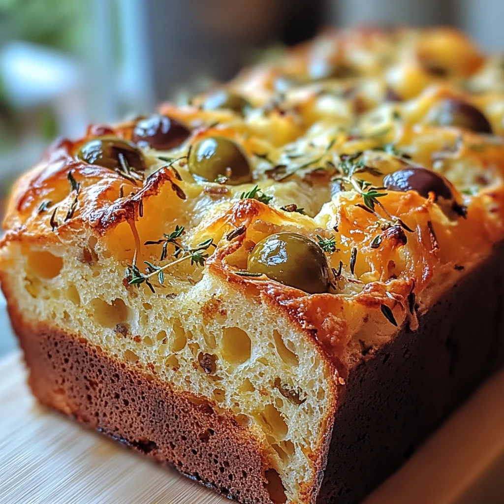 Savory Quick Bread With Cheese And Olives 🧀🍞