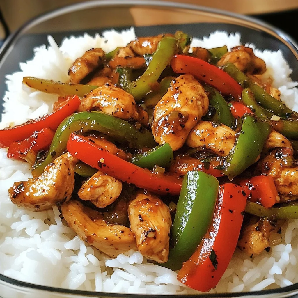 Spicy Pepper Chicken Stir-Fry with Rice
