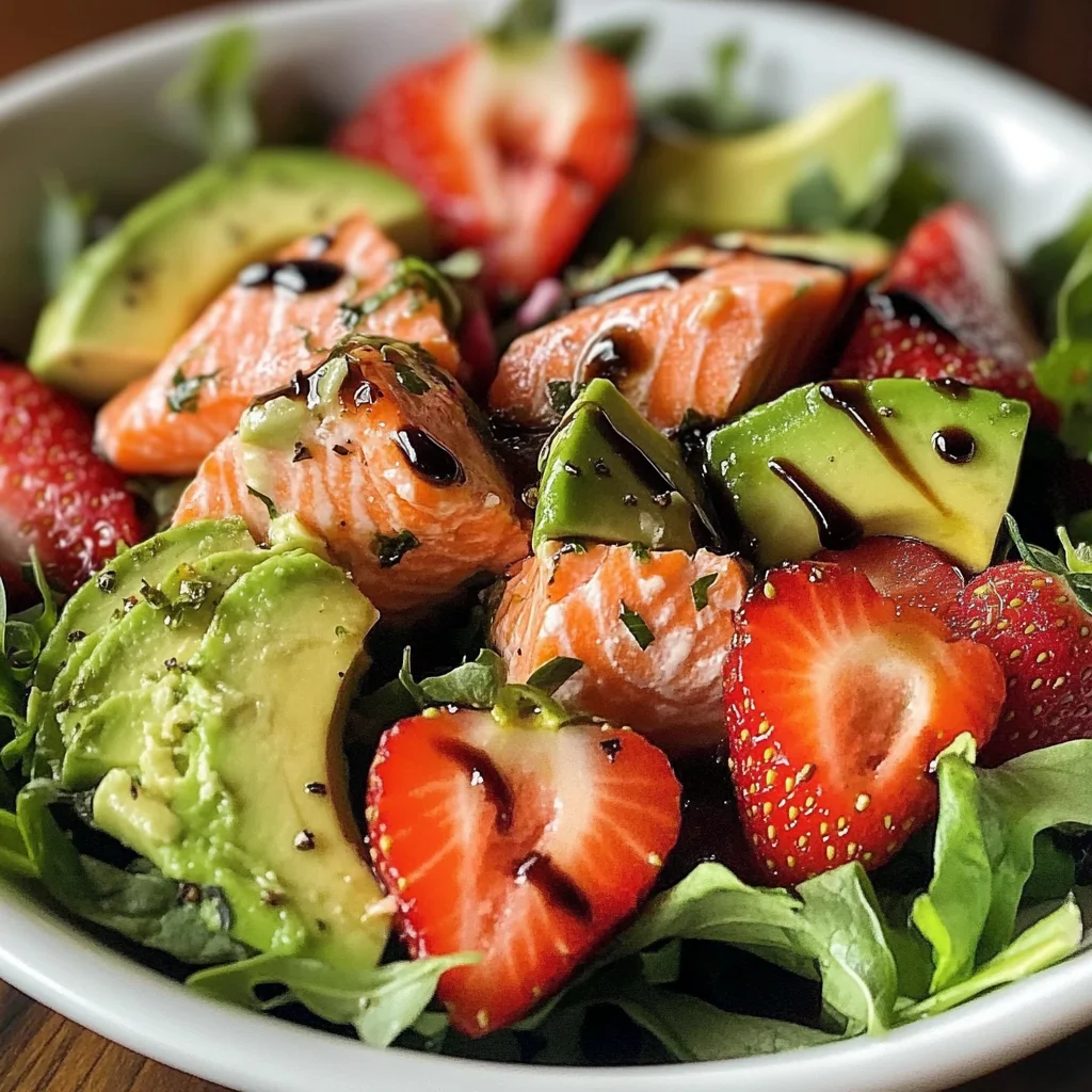 Strawberry Avocado Salmon Salad