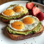Sunny Avocado Egg Toast with Sweet Strawberries