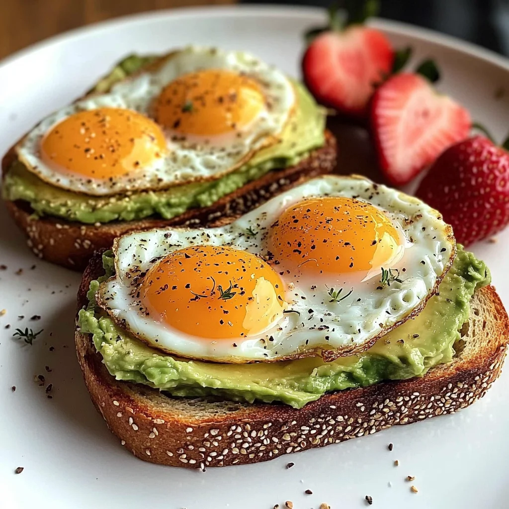 Sunny Avocado Egg Toast with Sweet Strawberries