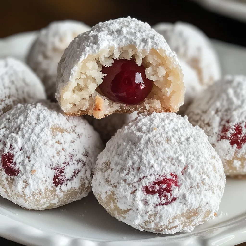 Cherry Snowball Cookies