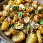 Roasted Potatoes with Baked Feta and Garlic
