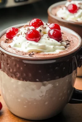 Slow Cooker Chocolate Covered Cherry Hot Chocolate