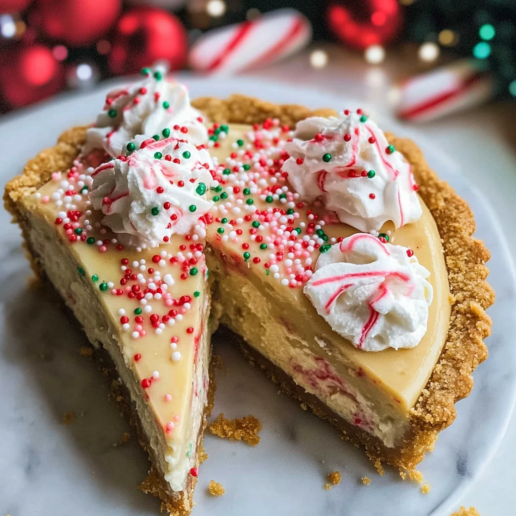 White Chocolate Candy Cane Pie