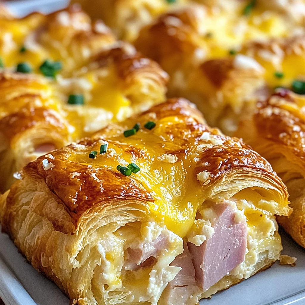 chicken chicken ham and Cheese Croissant Breakfast Casserole