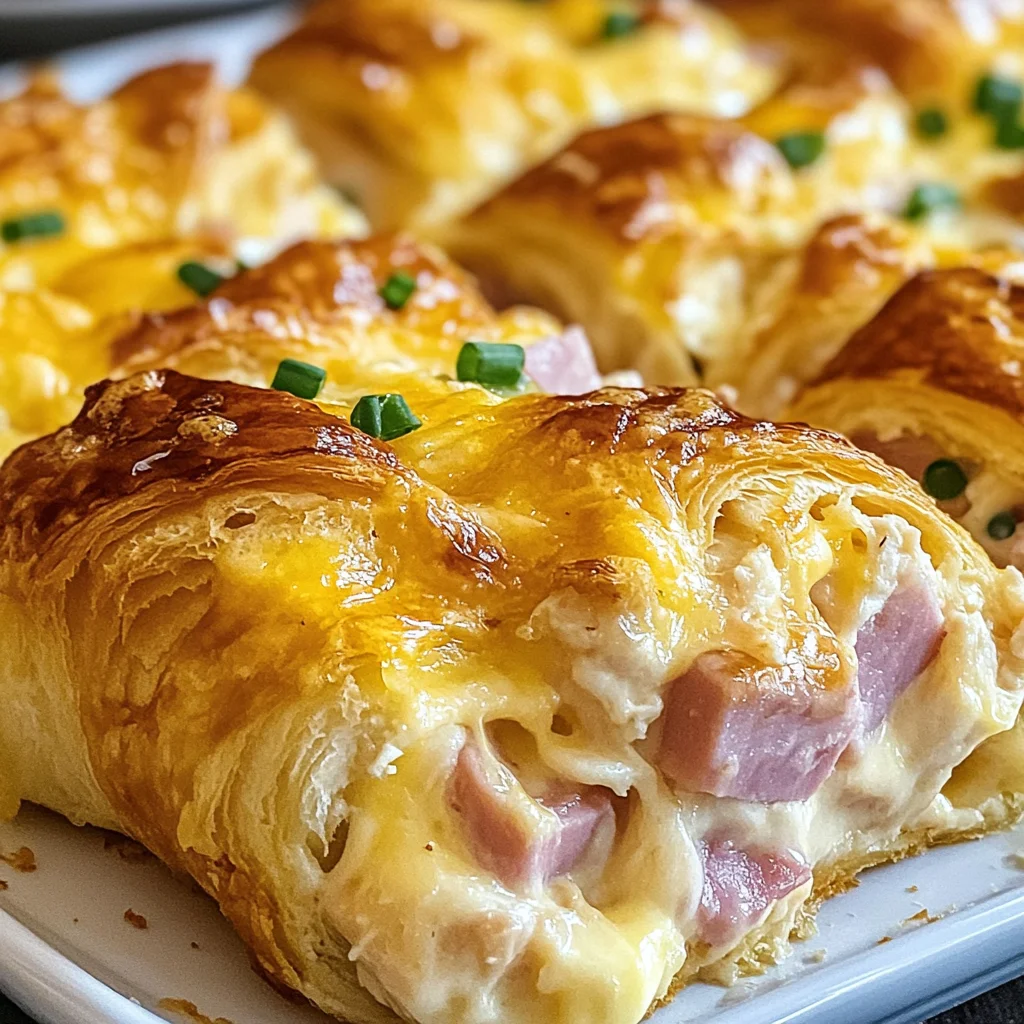 chicken chicken ham and Cheese Croissant Breakfast Casserole
