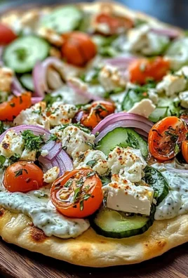 pizza topped with tzatziki sauce